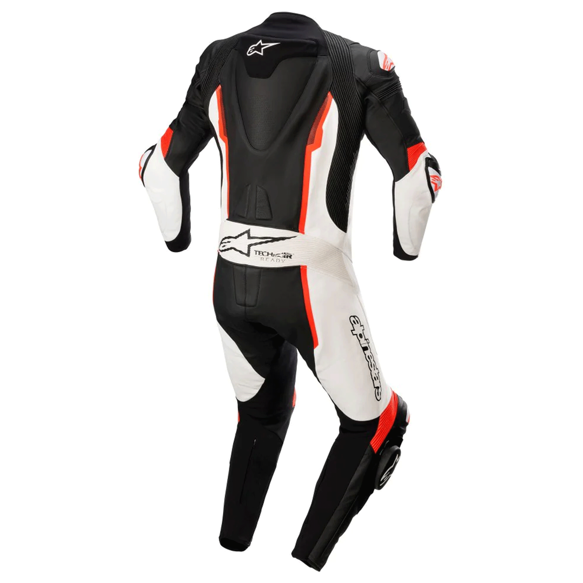 Alpinestars GP Force Chaser Leather Motorcycle Suit - Black, White & Fluo Red - Image 2