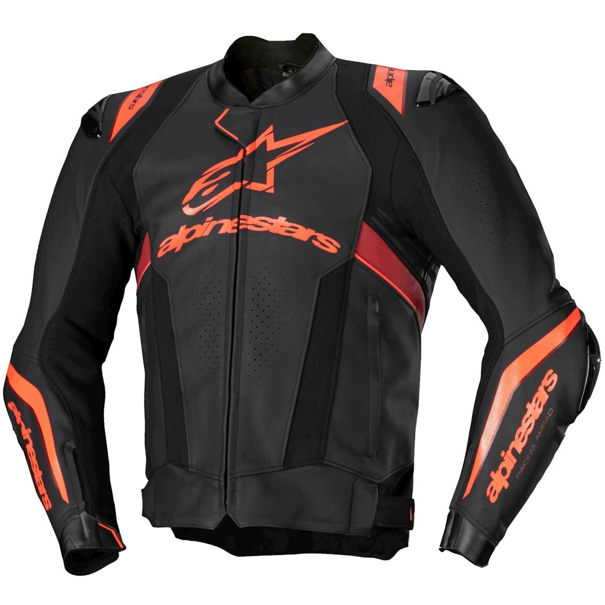 Alpinestars Missile Ignition V3 Premium Leather Motorcycle Jacket / Suit - Black & Fluo Red