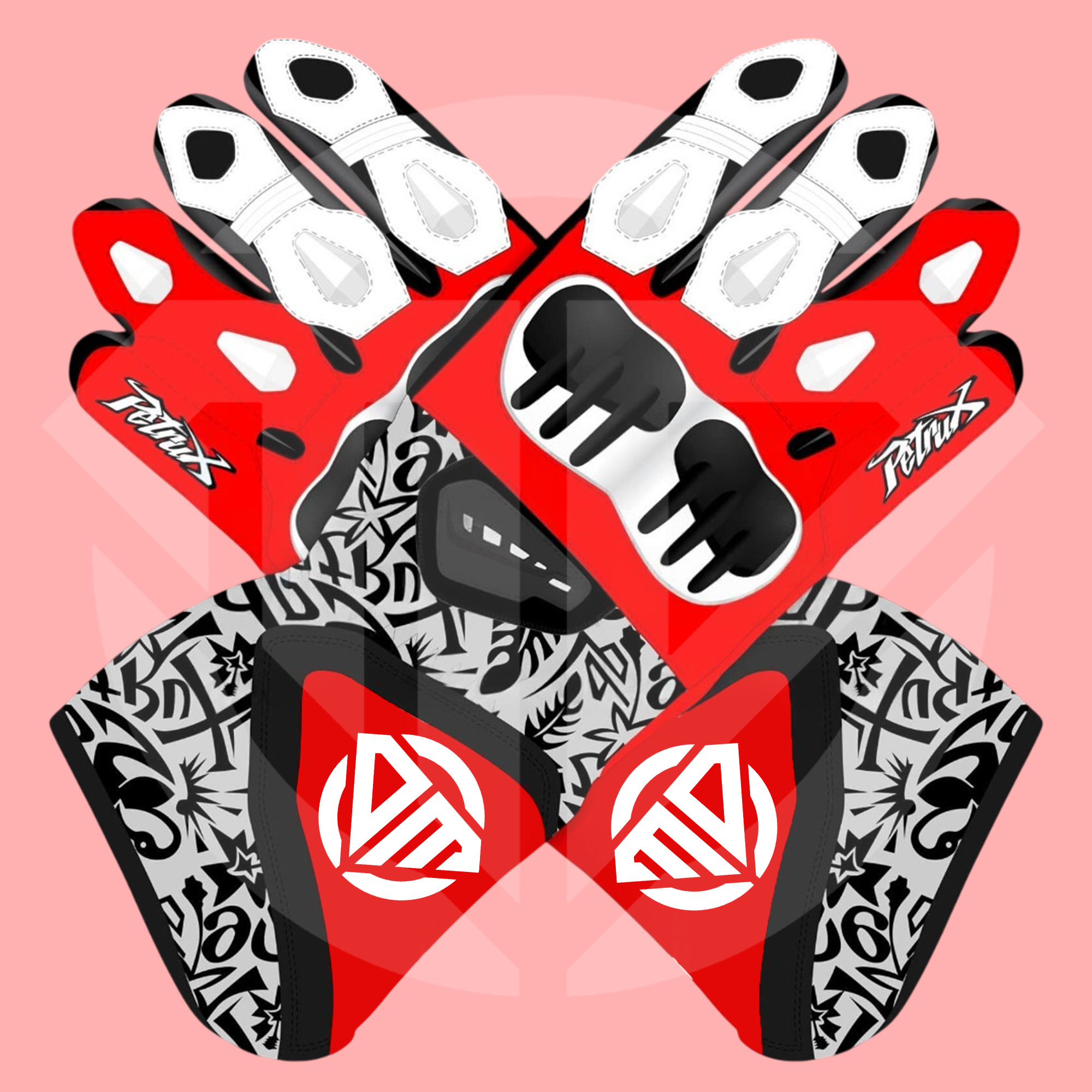 Danilo Petrucci SBK 2026 Replica Leather Motorcycle Racing Gloves