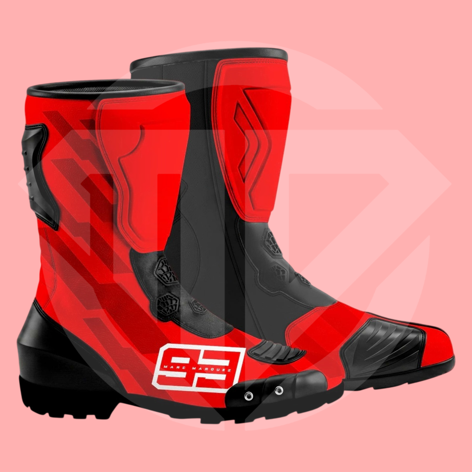 Marc Marquez MotoGP 2026 Ducati Replica Leather Racing Boots