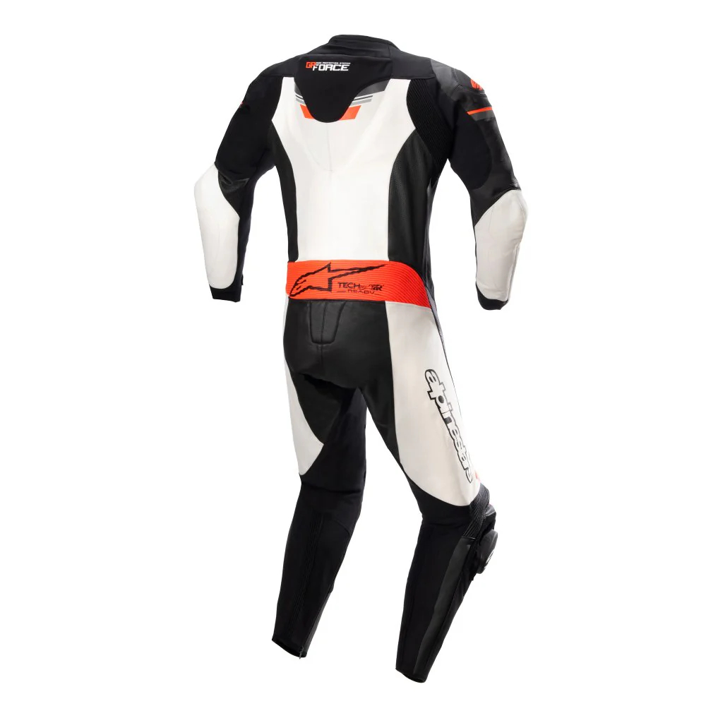 Alpinestars GP Force Chaser Leather Motorcycle Suit - Black, White & Fluo Red - Image 2