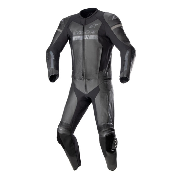 Alpinestars GP Force Chaser Leather Motorcycle Suit - Matte Black & Dark Gray