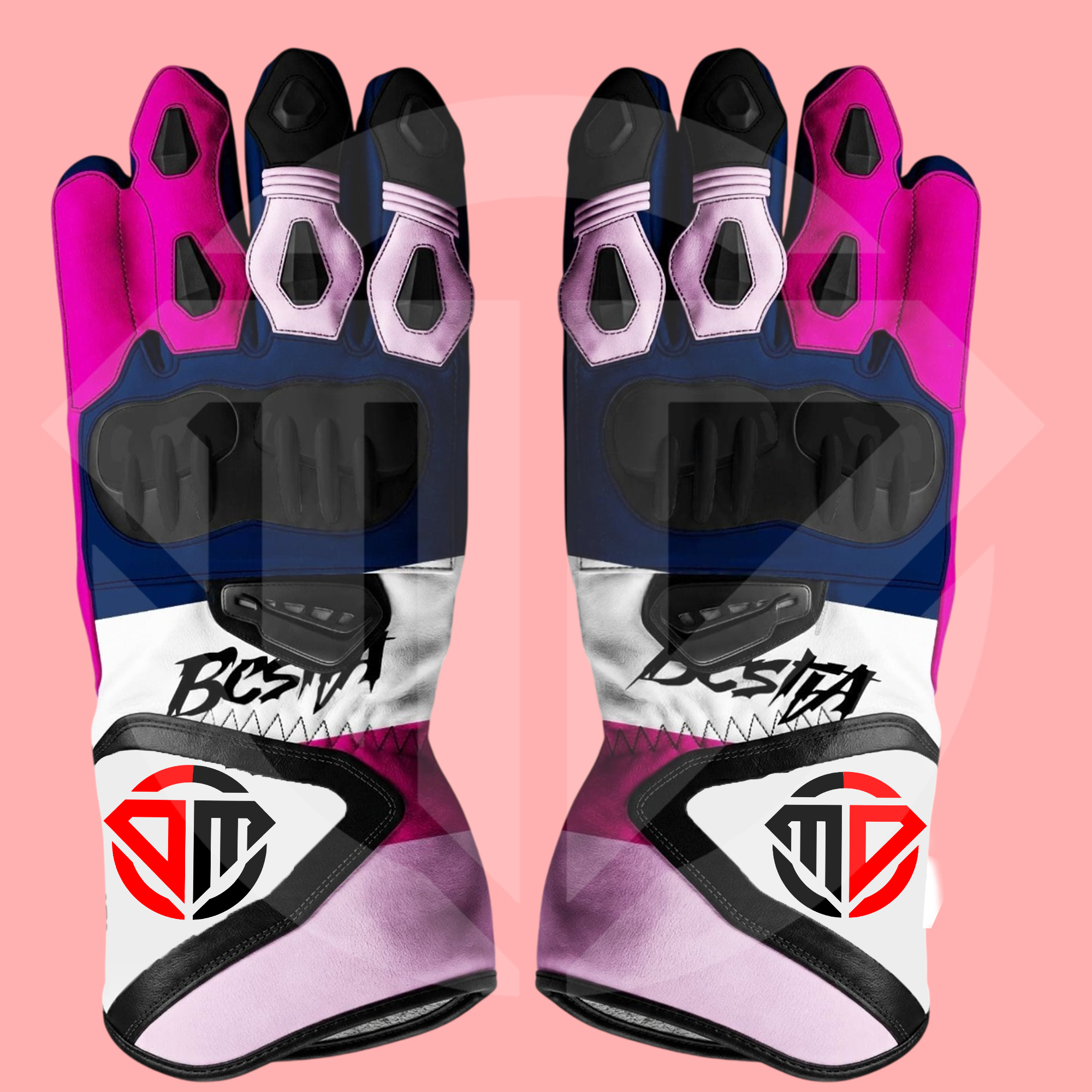 Enea Bastianini MotoGP 2026 KTM Red Bull Replica Leather Racing Gloves - Image 2