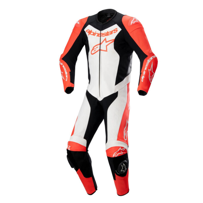 Alpinestars GP Racing Ahead Edition Leather Motorcycle Suit - Fluo Red, White & Black