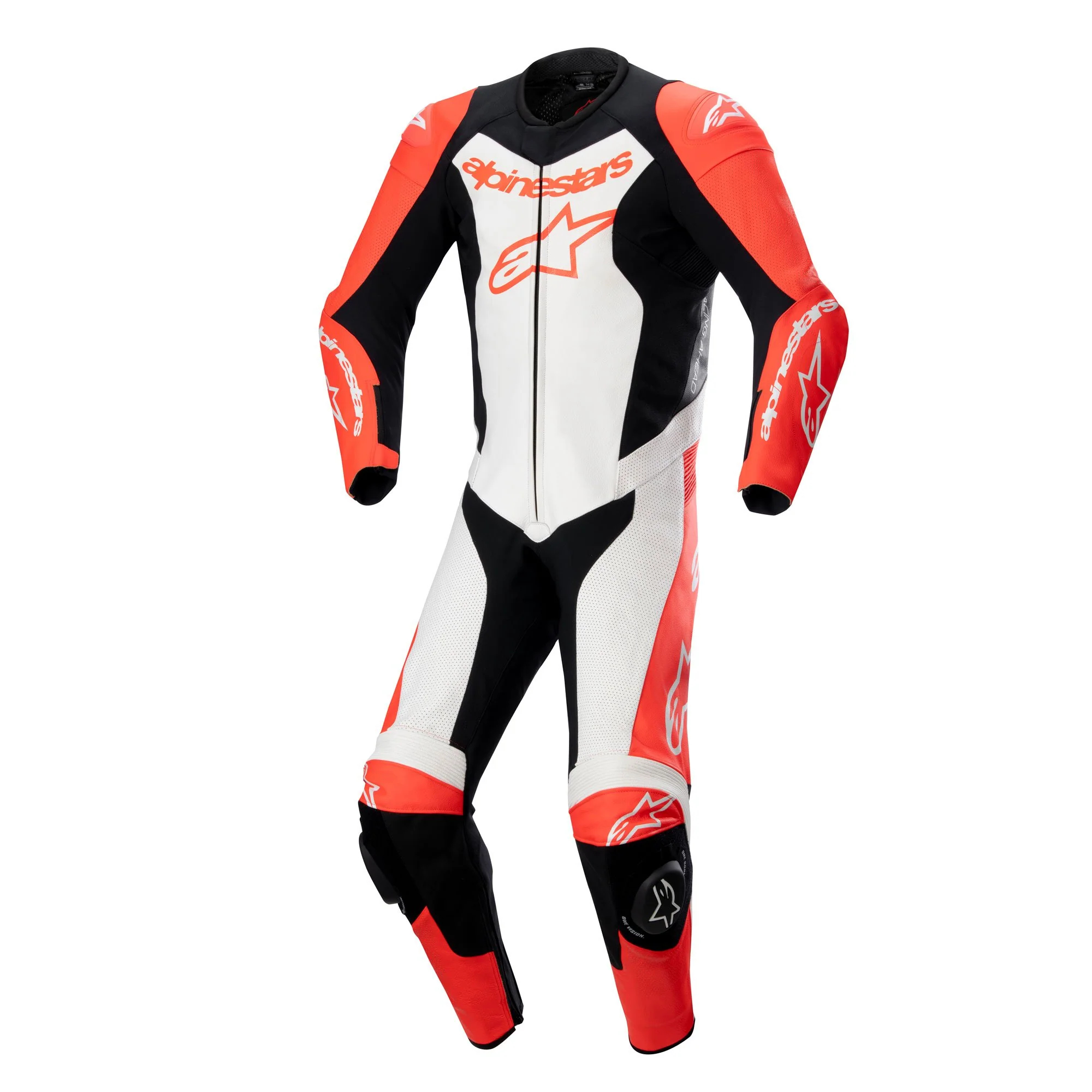 Alpinestars GP Racing Ahead Edition Leather Motorcycle Suit - Fluo Red, White & Black