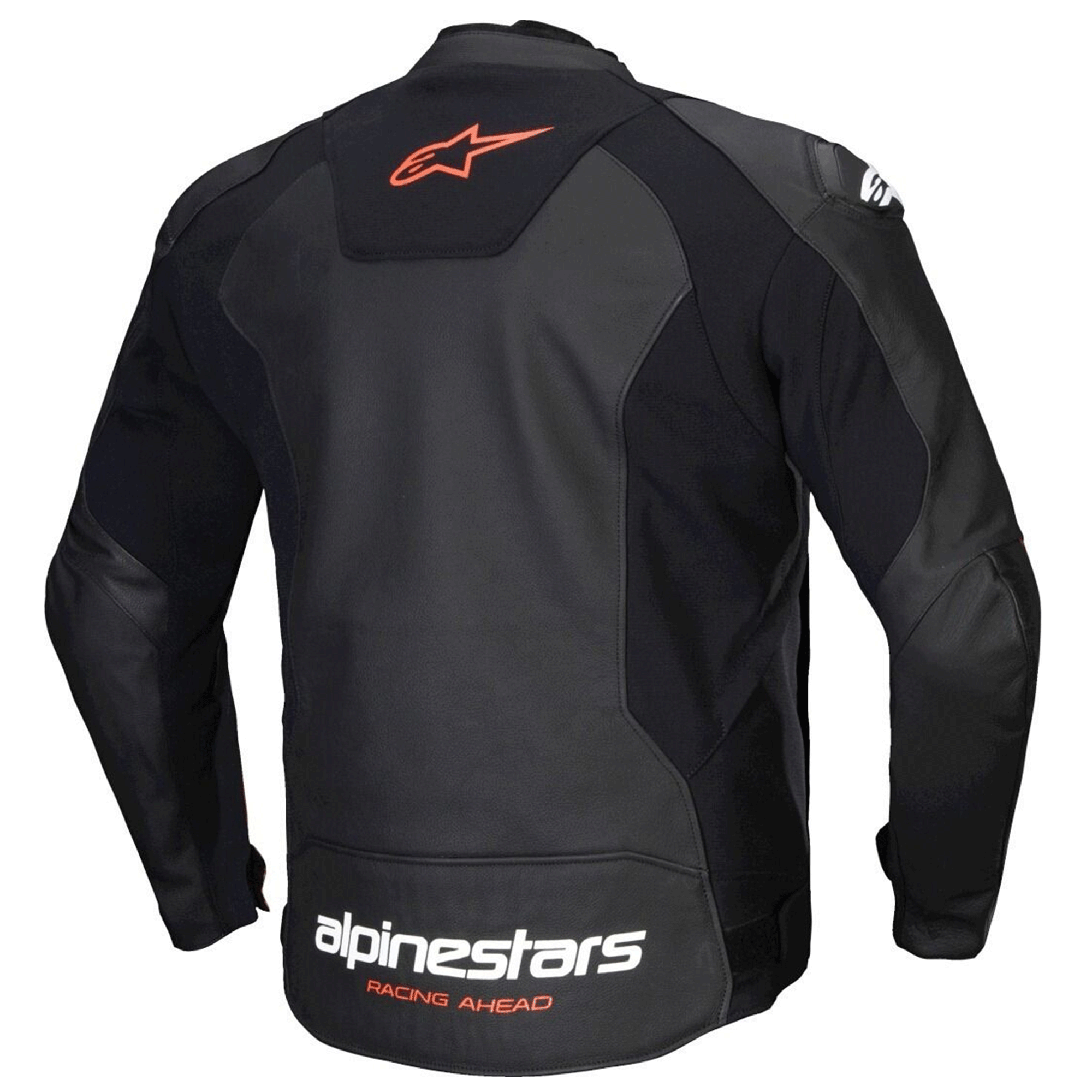 Alpinestars Faster V3 Professional Leather Motorcycle Jacket / Suit - Black & Fluo Red - Image 2