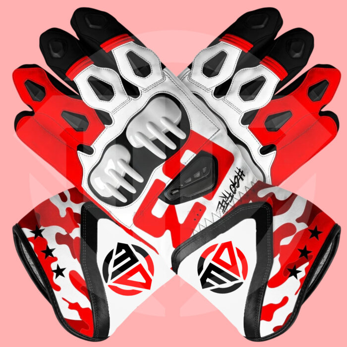 Francesco Bagnaia MotoGP 2026 Ducati Replica Leather Racing Gloves