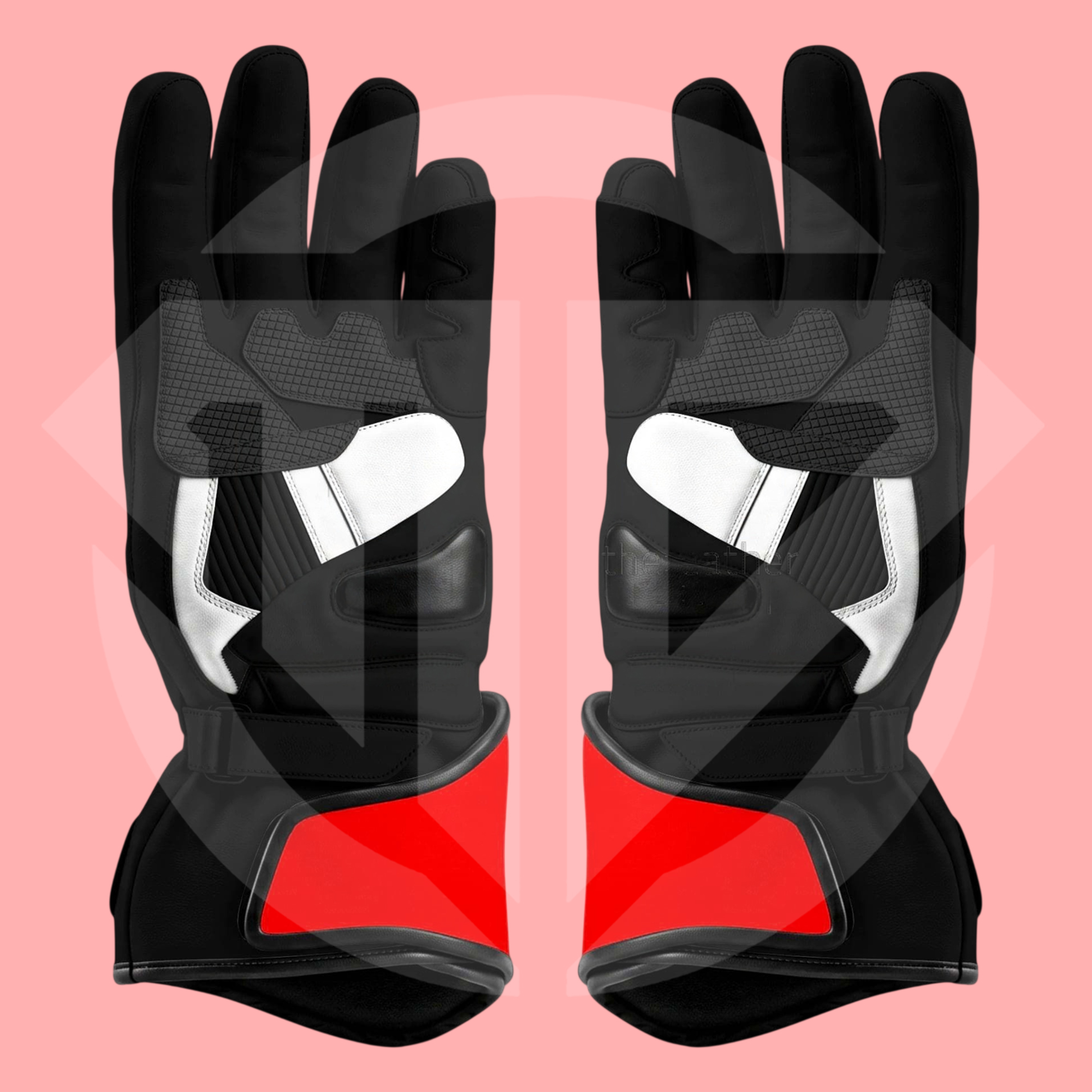 Maverick Vinales MotoGP 2026 KTM Red Bull Replica Leather Racing Gloves - Image 3