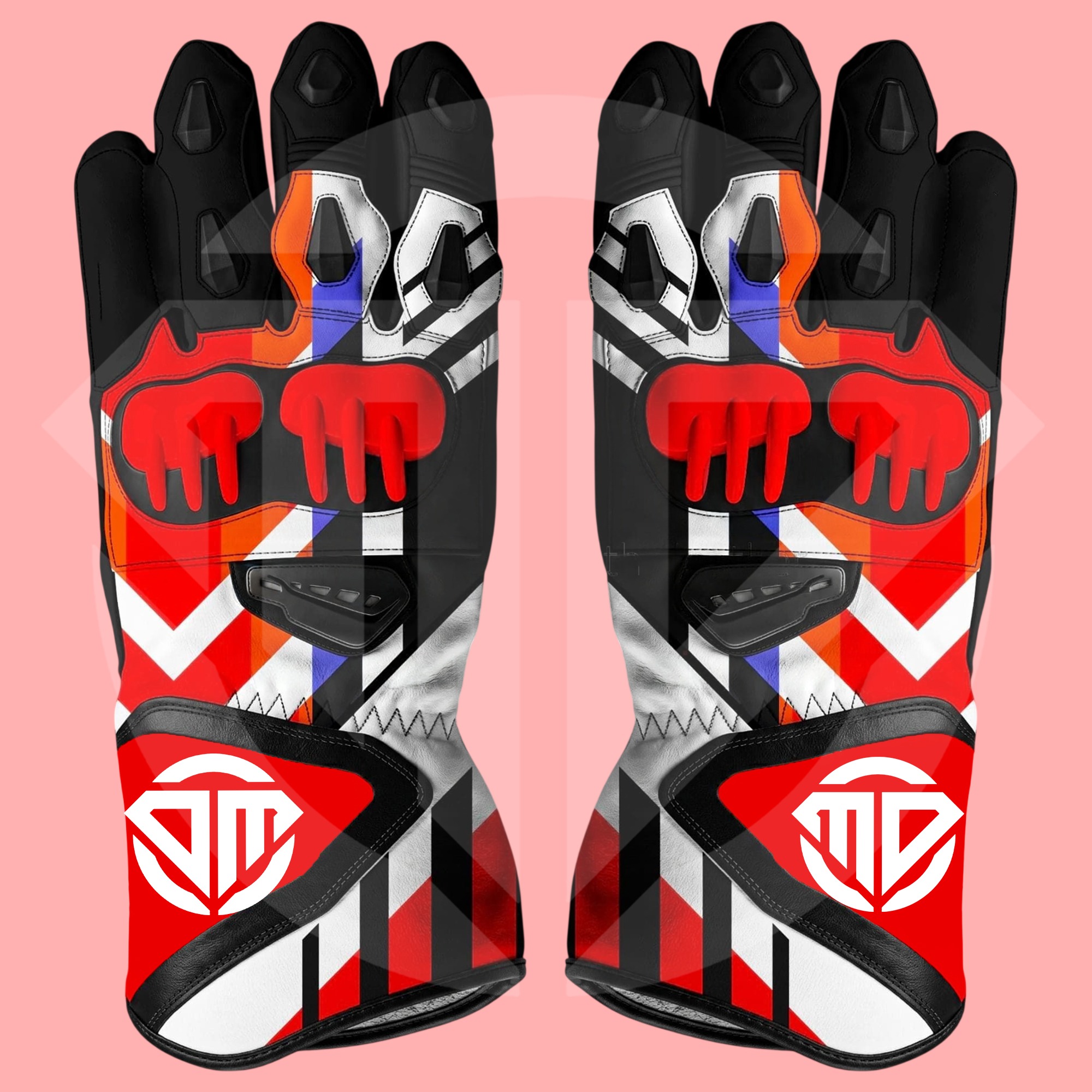 Jonathan Rea WSBK 2026 Honda HRC Replica Leather Racing Gloves - Image 2