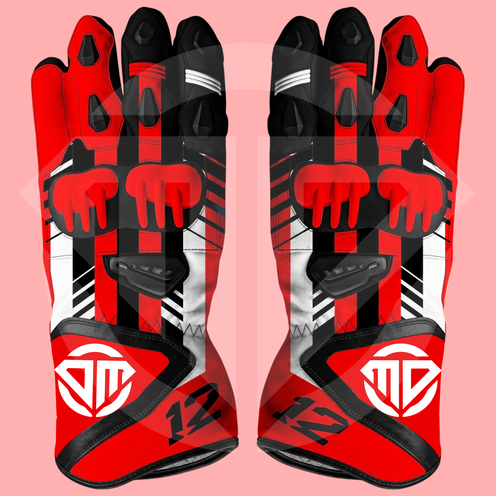 Maverick Vinales MotoGP 2026 KTM Red Bull Replica Leather Racing Gloves - Image 2