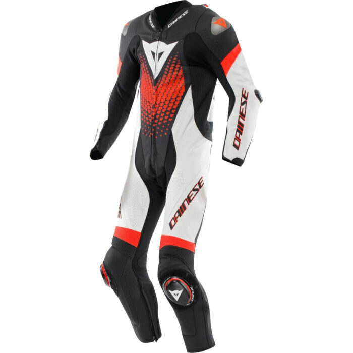 Dainese Laguna Seca 6 S26 One-Piece Motorcycle Leather Suit - Tricolor Racing Edition
