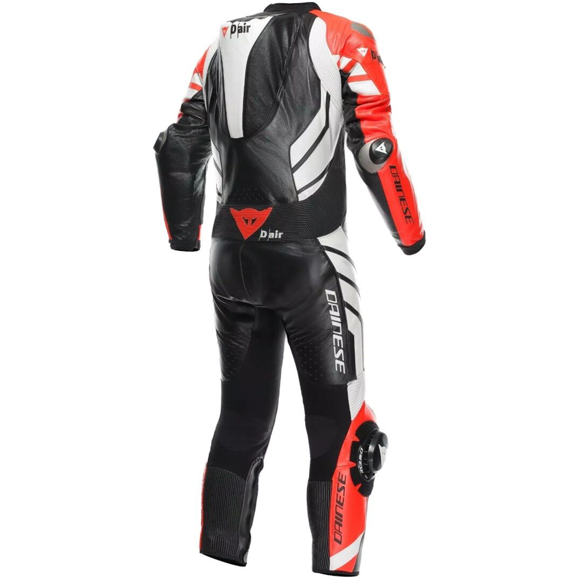 Dainese Mugello 3 D-Air Perforated One-Piece Motorcycle Leather Suit - Racing Red, White & Black - Image 2