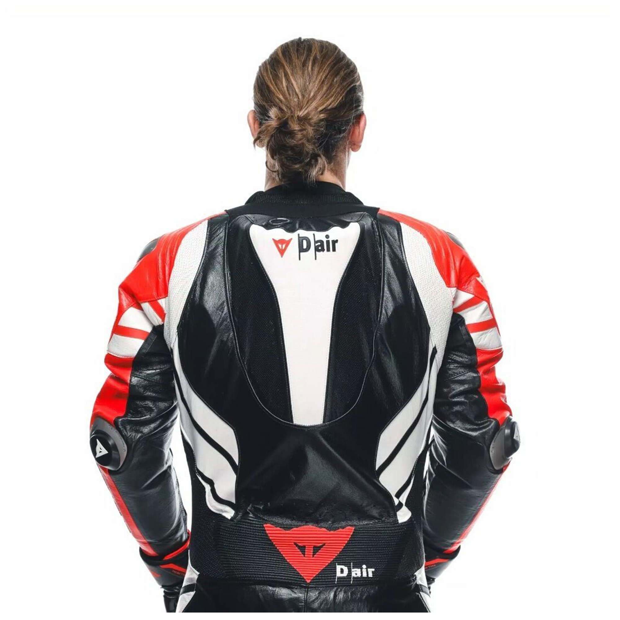 Dainese Mugello 3 D-Air Perforated One-Piece Motorcycle Leather Suit - Racing Red, White & Black - Image 3