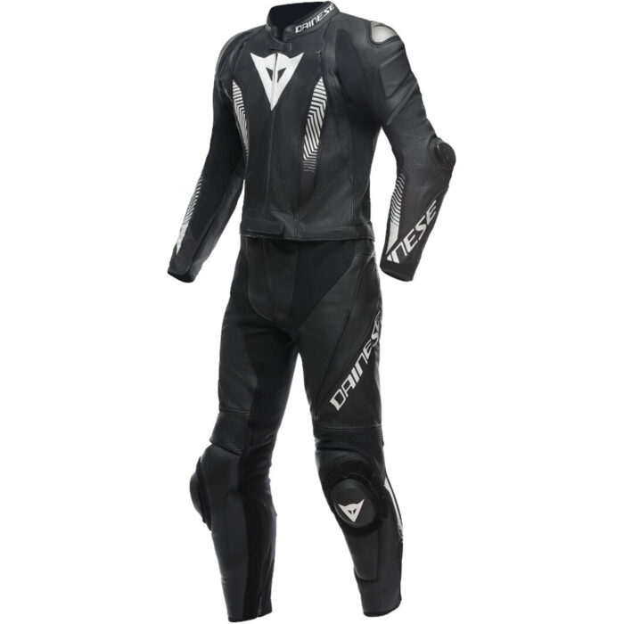 Dainese Laguna Seca 5 S26 2-Piece Motorcycle Leather Suit - Matt Black & Stealth White