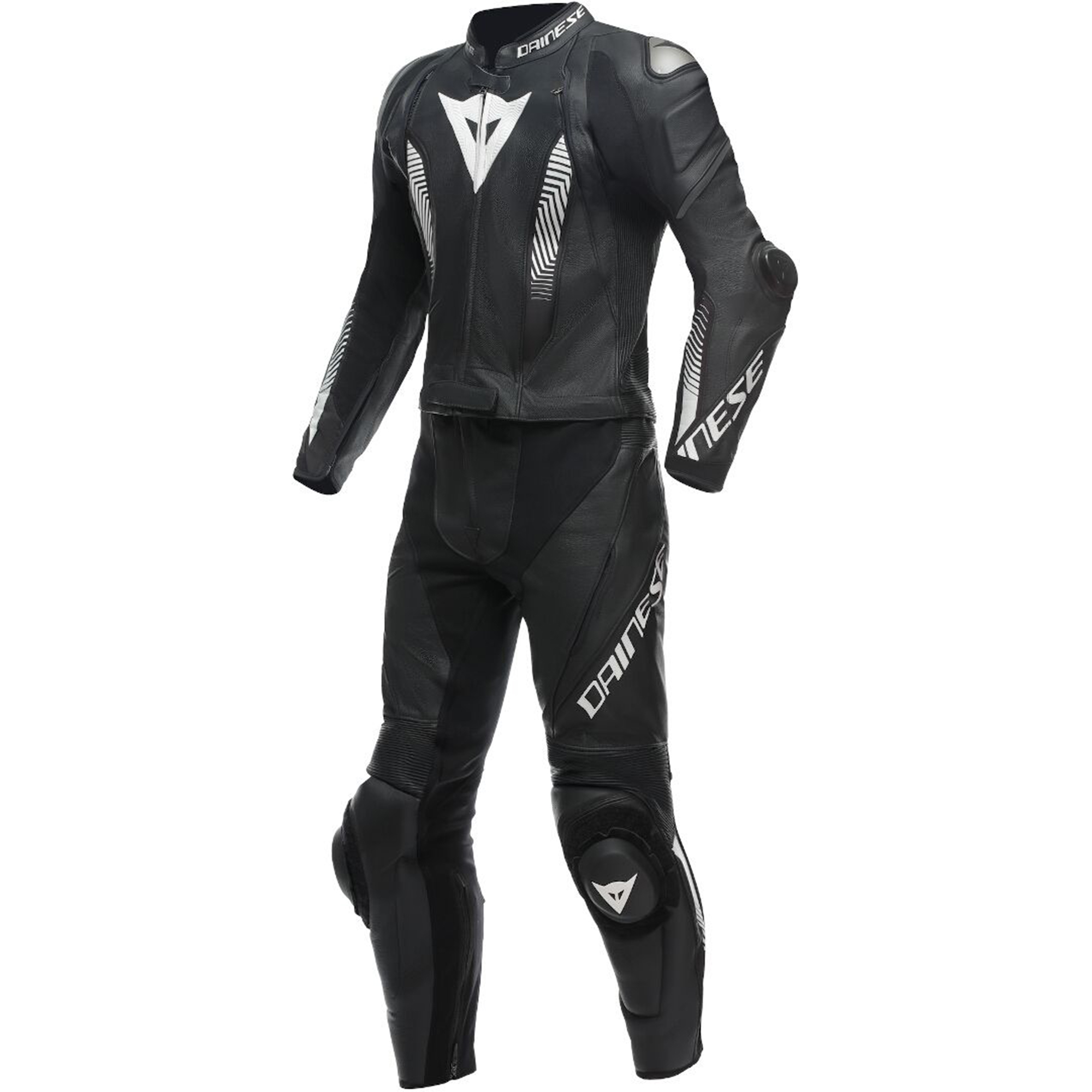 Dainese Laguna Seca 5 S26 2-Piece Motorcycle Leather Suit - Matt Black & Stealth White