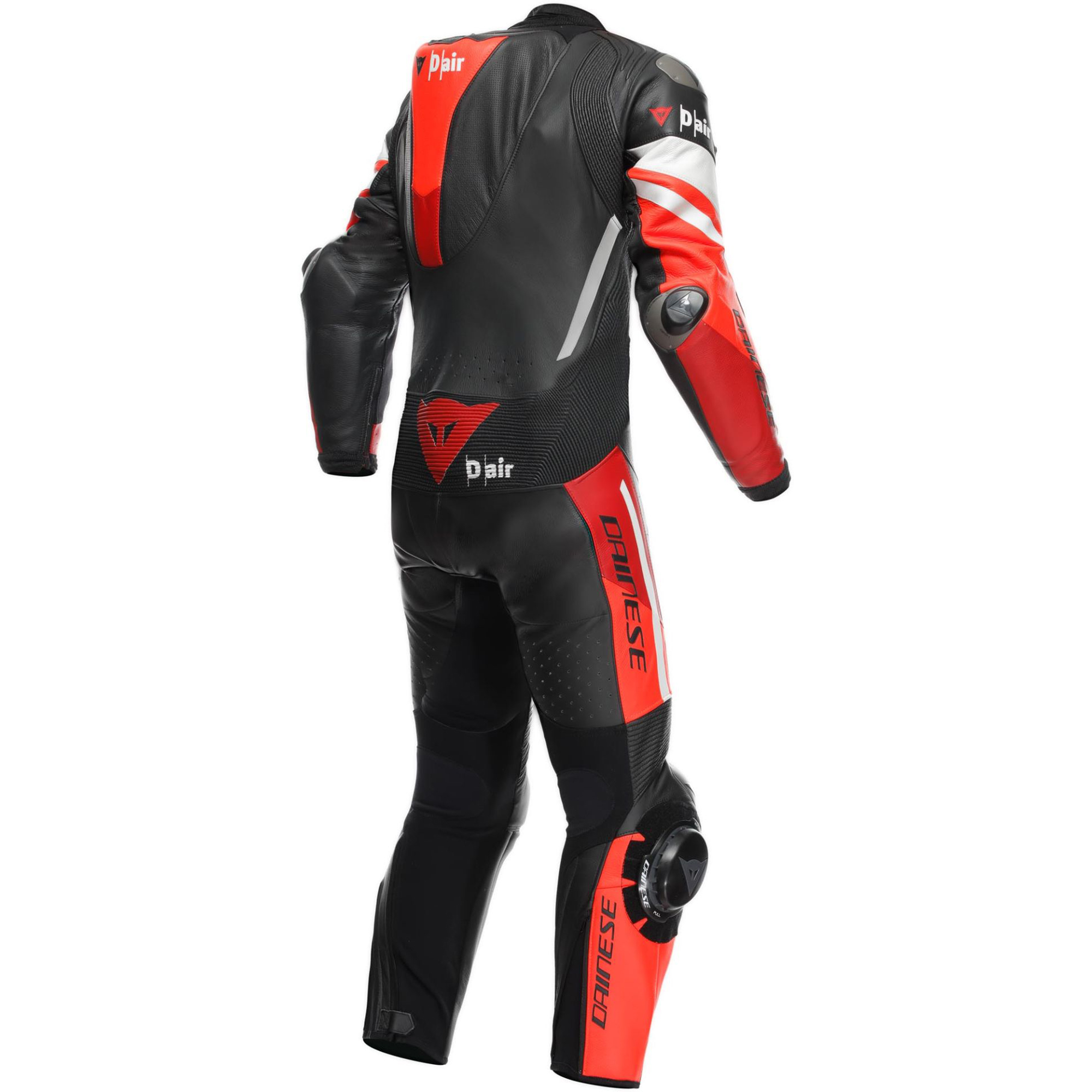 Dainese Misano 3 D-Air Airbag S26 Perforated One Piece Motorcycle Leather Suit- Black & Red - Image 2