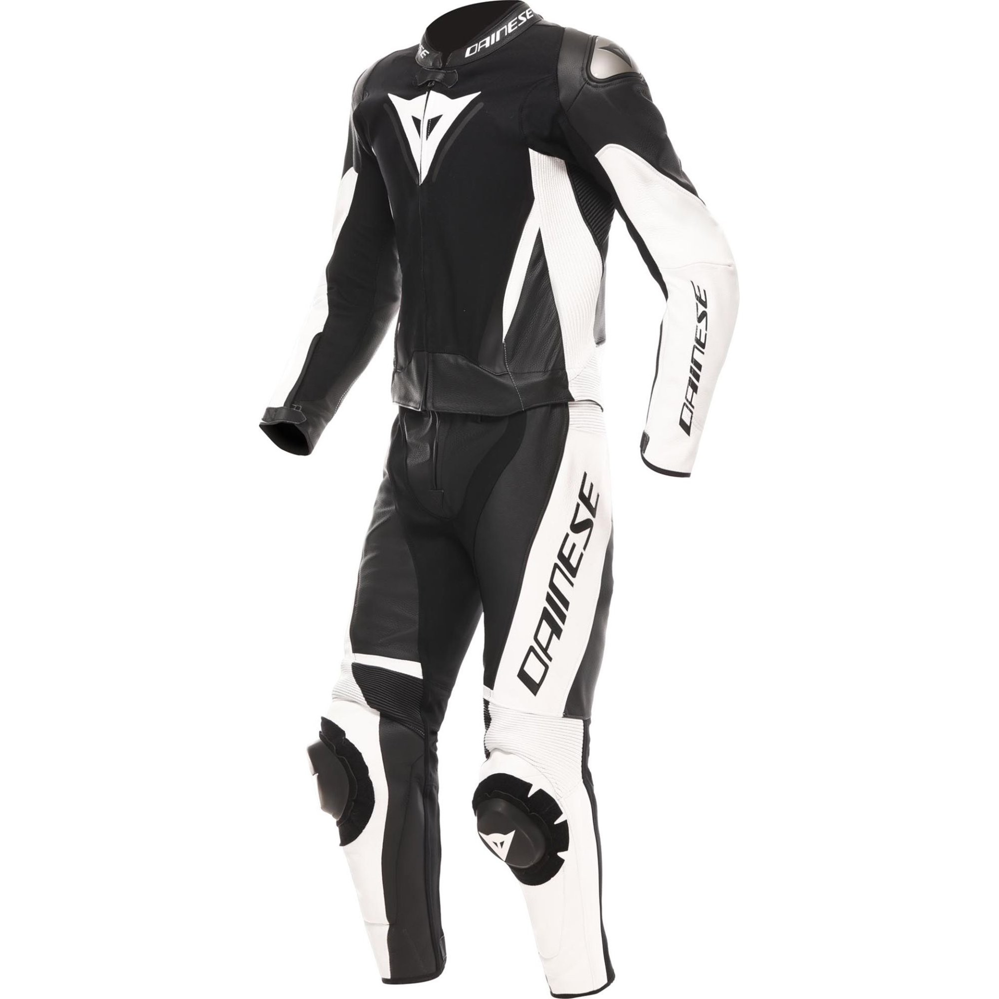 Dainese Demon Sprint 2-Piece Motorcycle Leather Suit - Black & White