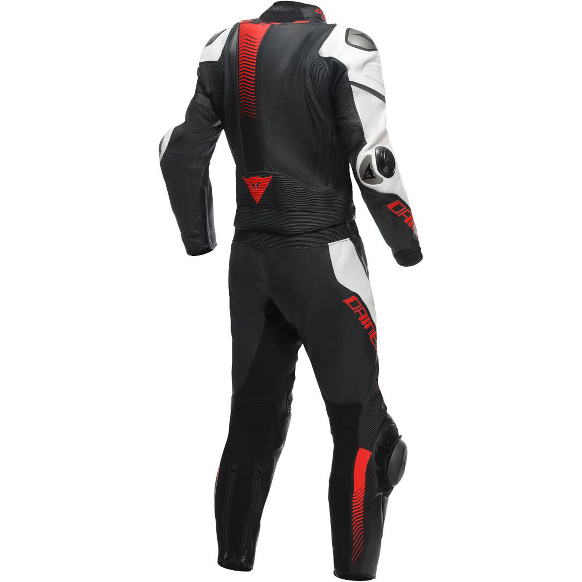 Dainese Laguna Seca 5 Two-Piece Motorcycle Leather Suit - White, Matte Black & Racing Red - Image 2