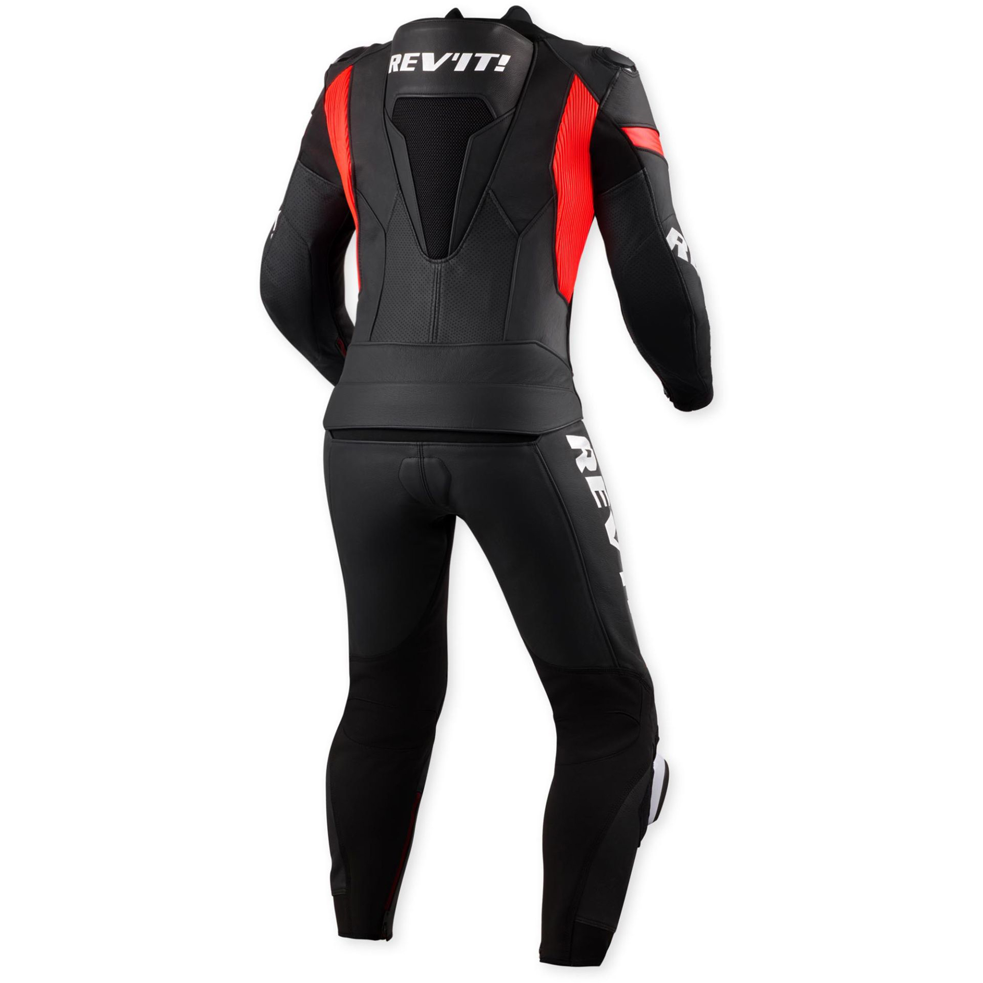 REV'IT! Argon 3 Perforated Two-Piece Motorcycle Leather Suit - Matte Black & Racing Red Edition - Image 2