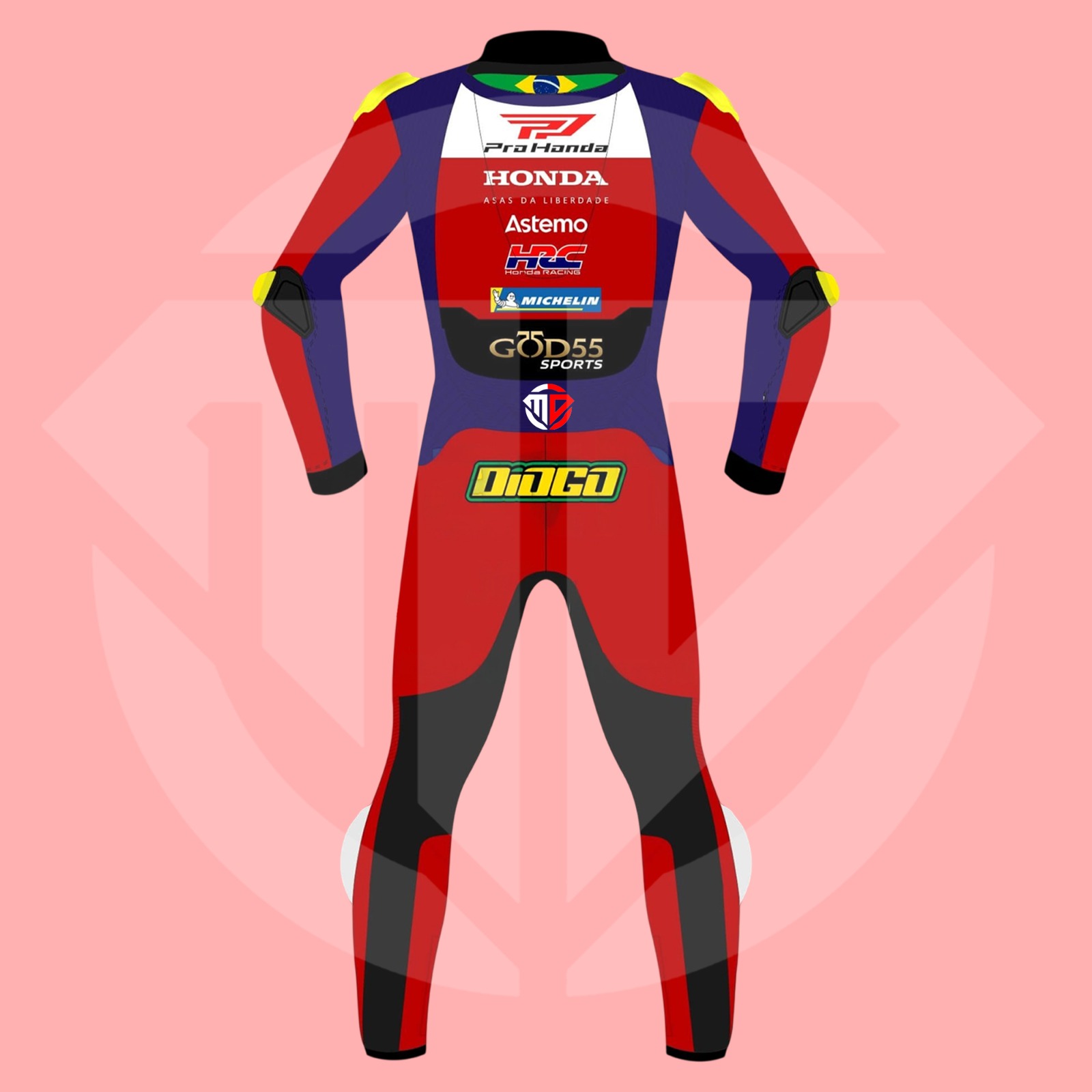 Diogo Moreira MotoGP 2026 Honda LCR Replica Racing Suit - Image 2