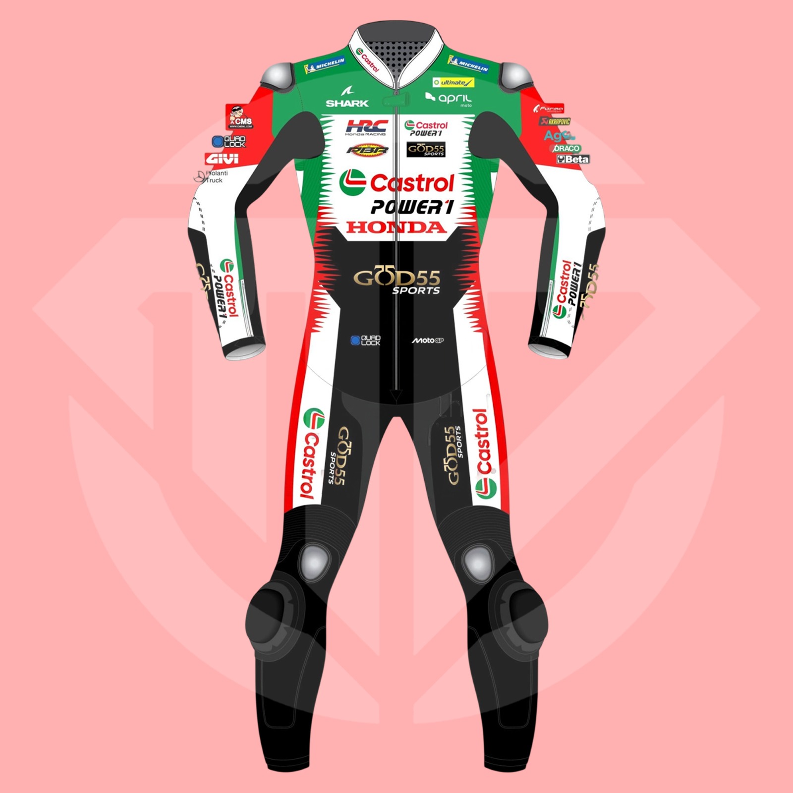 Johann Zarco MotoGP 2026 Castrol Honda LCR Replica Racing Suit