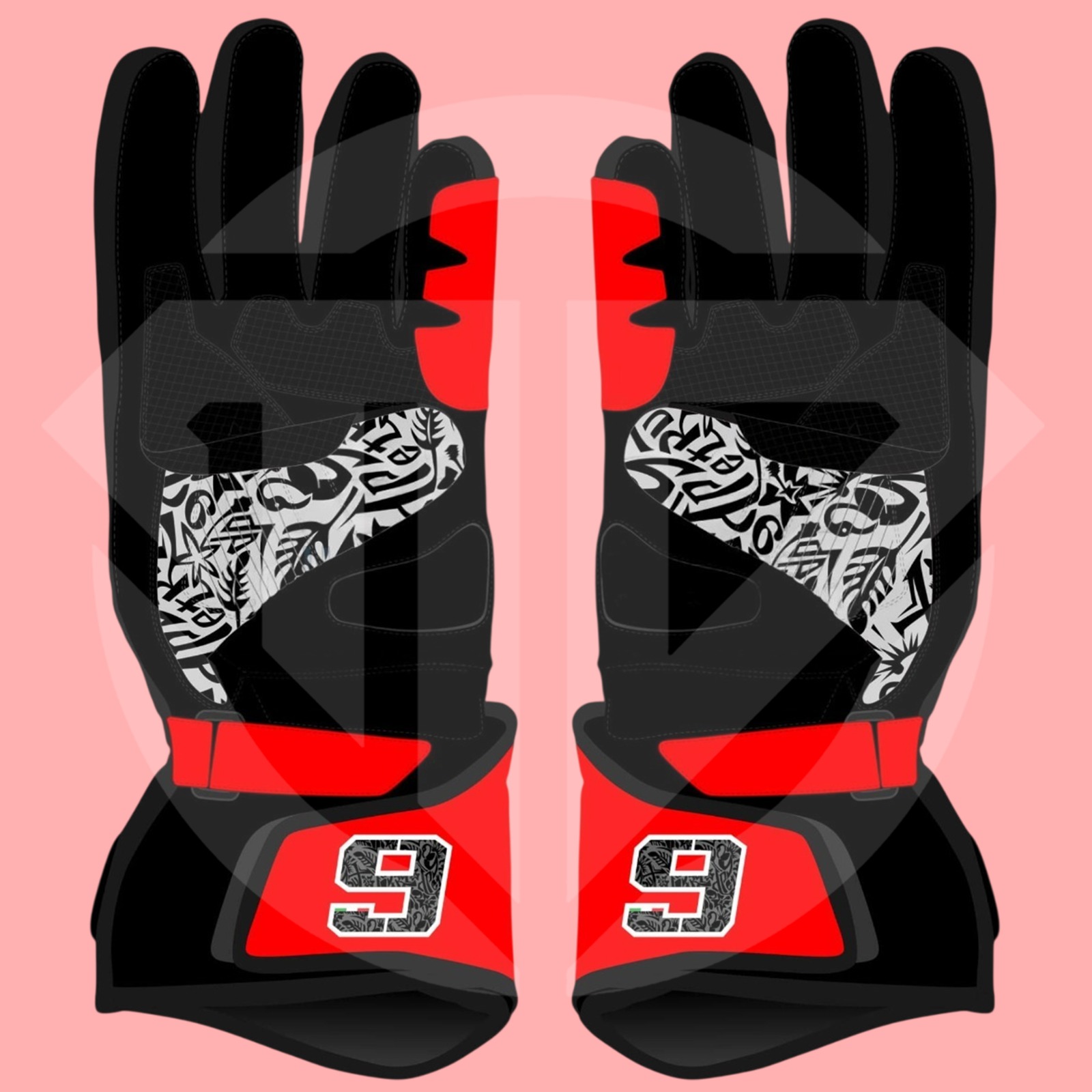Jonathan Rea WSBK 2026 Honda HRC Replica Leather Racing Gloves - Image 3