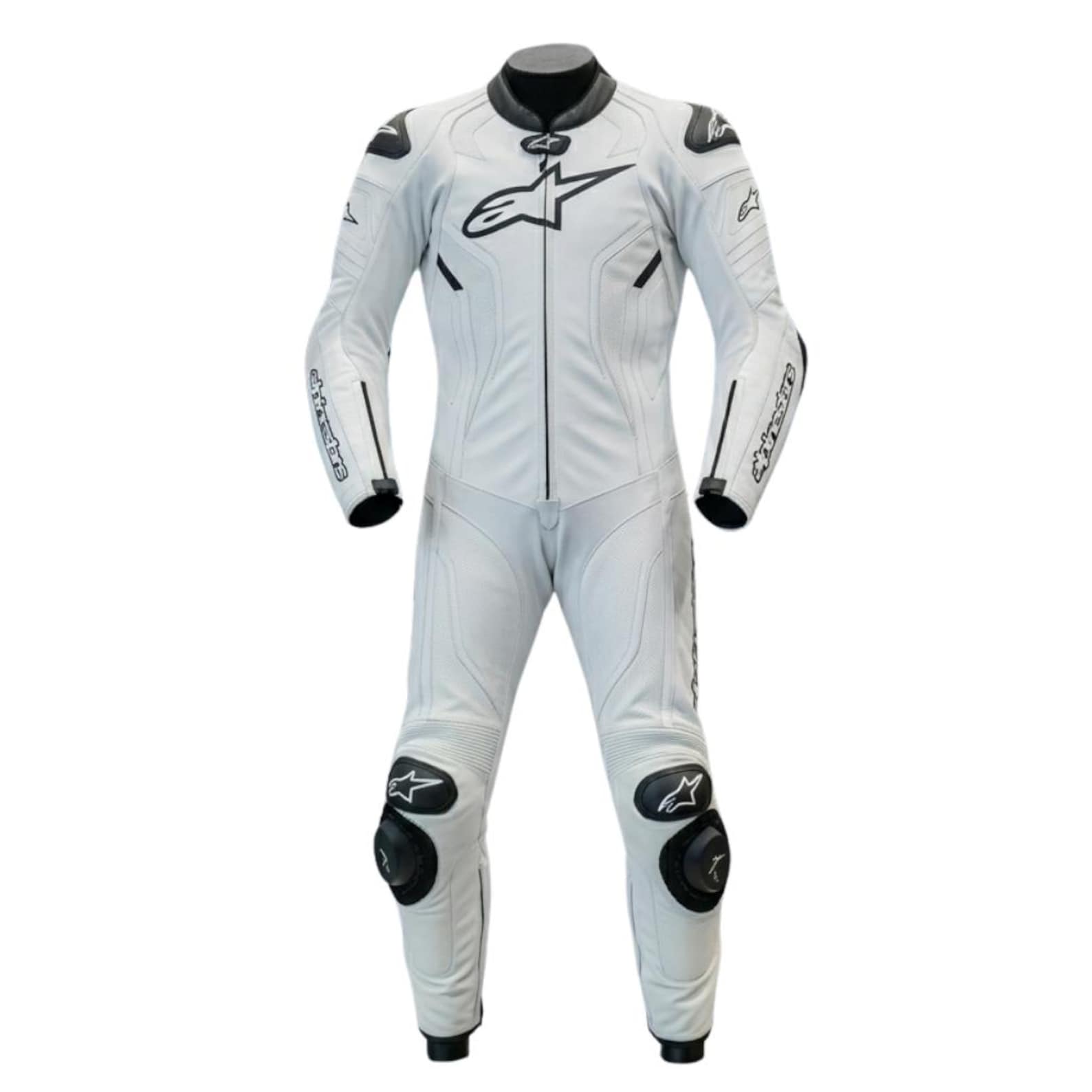 Alpinestars Atem RaceTech Edition Full White Leather Motorcycle Suit