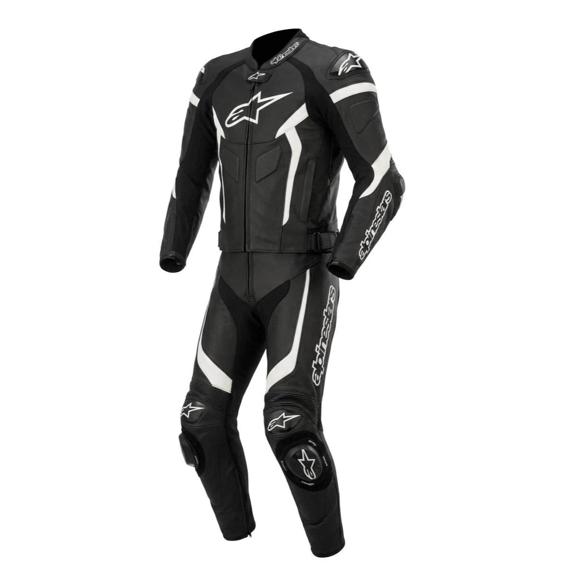 Alpinestars Black & White Pro Track Racing Leather Suit
