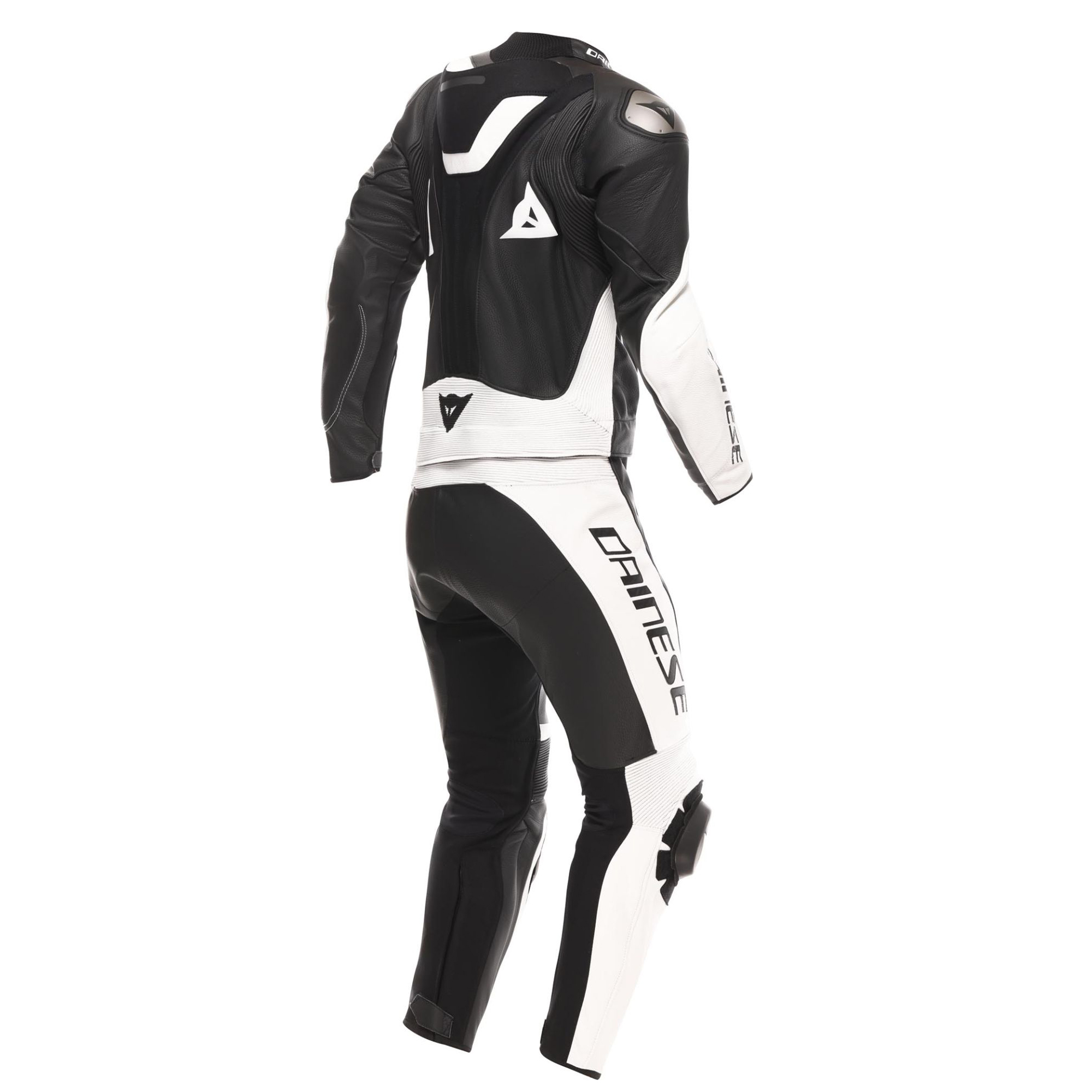 Dainese Demon Sprint 2-Piece Motorcycle Leather Suit - Black & White - Image 2