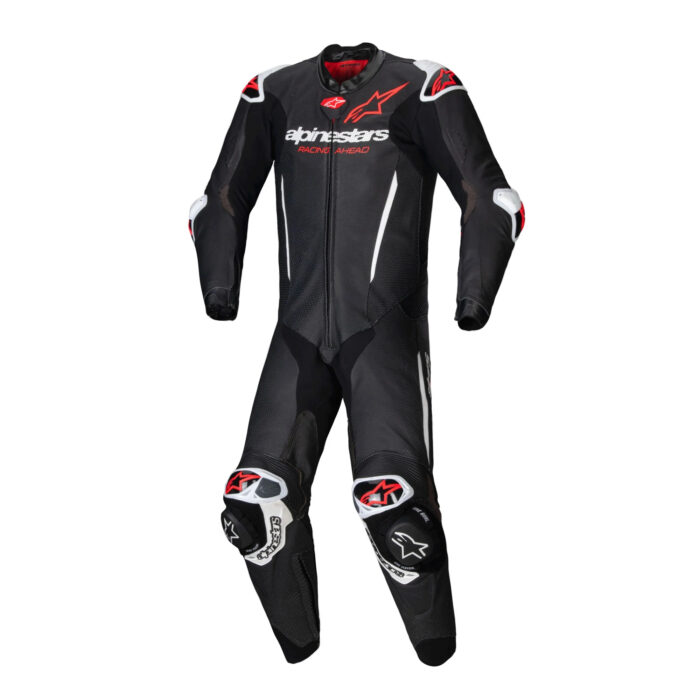 Alpinestars GP Racing Ahead Edition Leather Motorcycle Suit - Black, White & Fluo Red