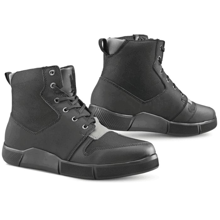 Urban Sneaker Leather & Textile Motorcycle Riding Shoes – Stealth Black & Grey
