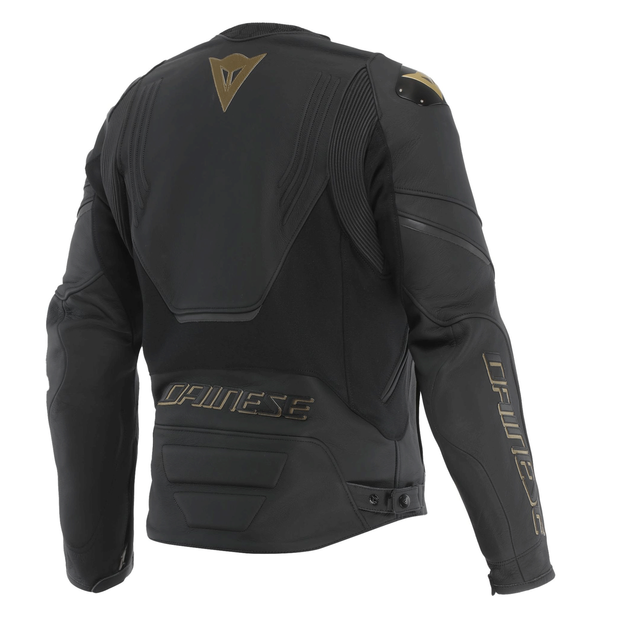 Dainese Racing 4 Leather Motorcycle Jacket Black & Matt Gold Edition - Image 2