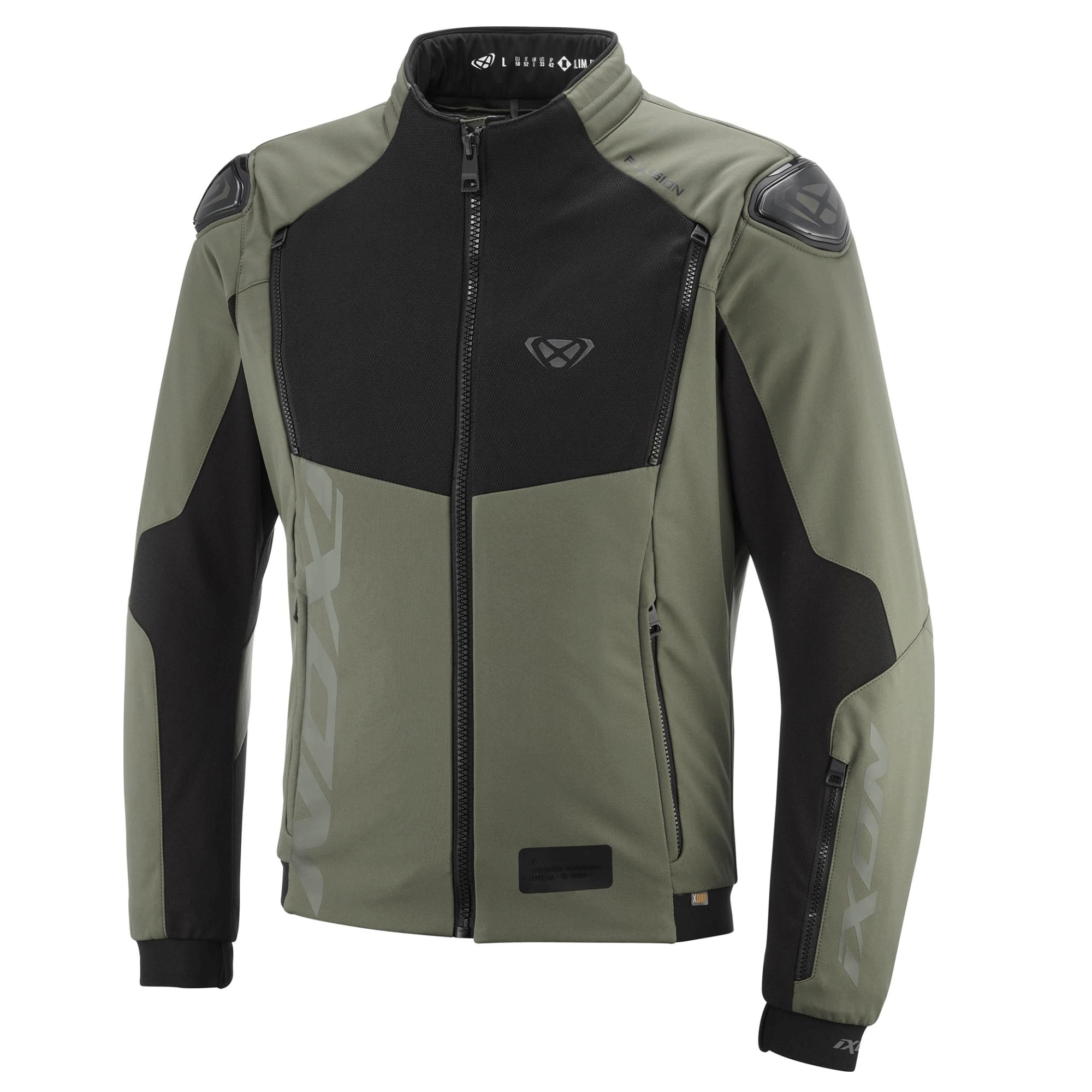 Ixon Fanam Softshell Motorcycle Jacket Khaki Green & Black Edition