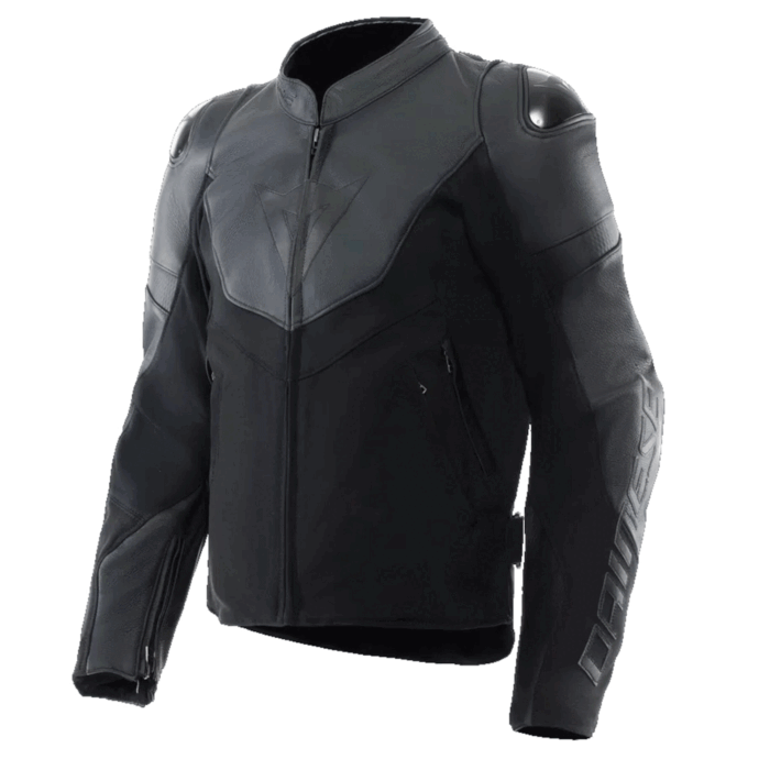 Dainese Racing 4 Leather Motorcycle Jacket Black & Charcoal Grey Edition