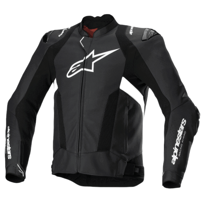 Alpinestars Missile V3 Airflow Premium Leather Motorcycle Jacket / Suit - Black & White