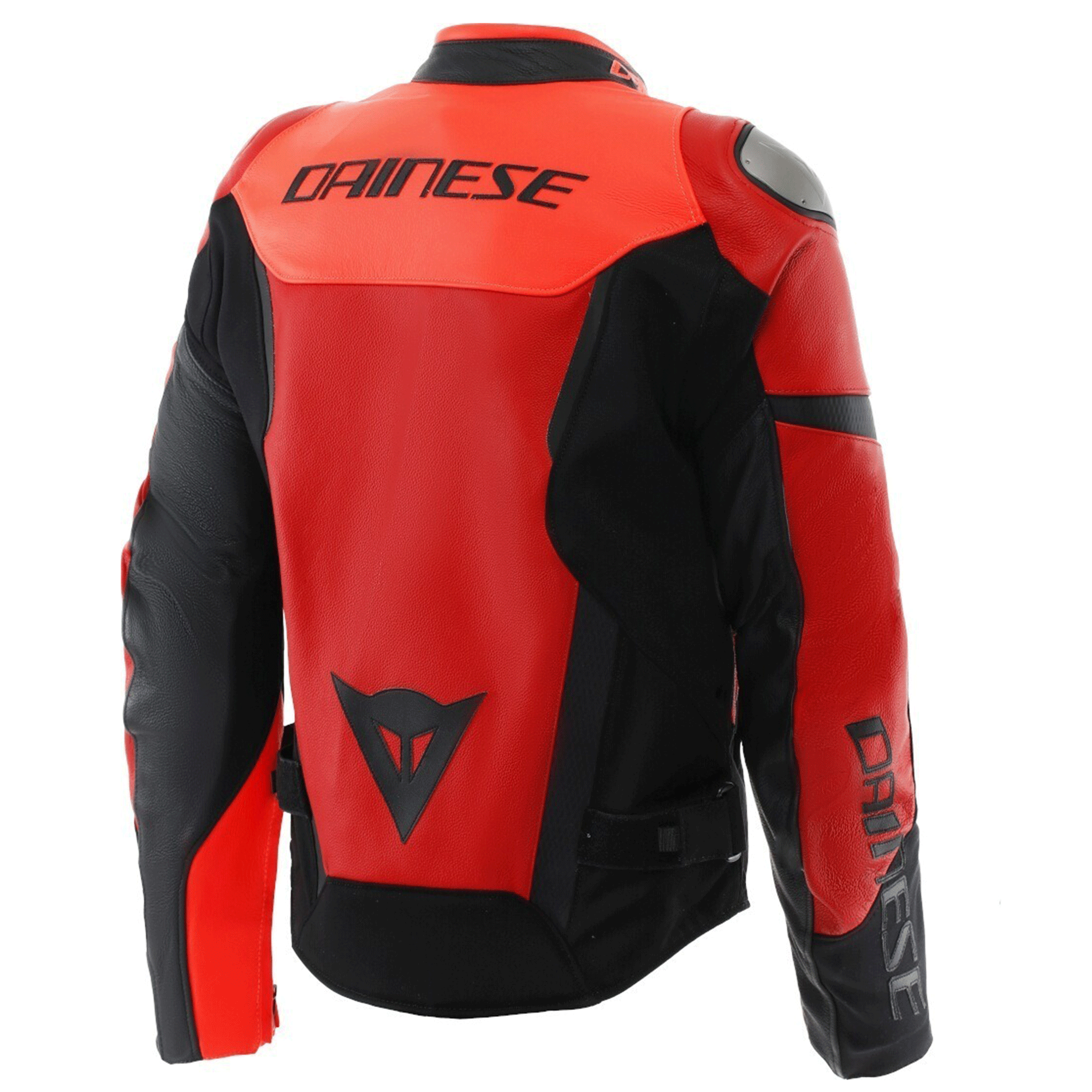 Dainese Racing 4 Leather Motorcycle Jacket Black & Fluo Red Edition - Image 2
