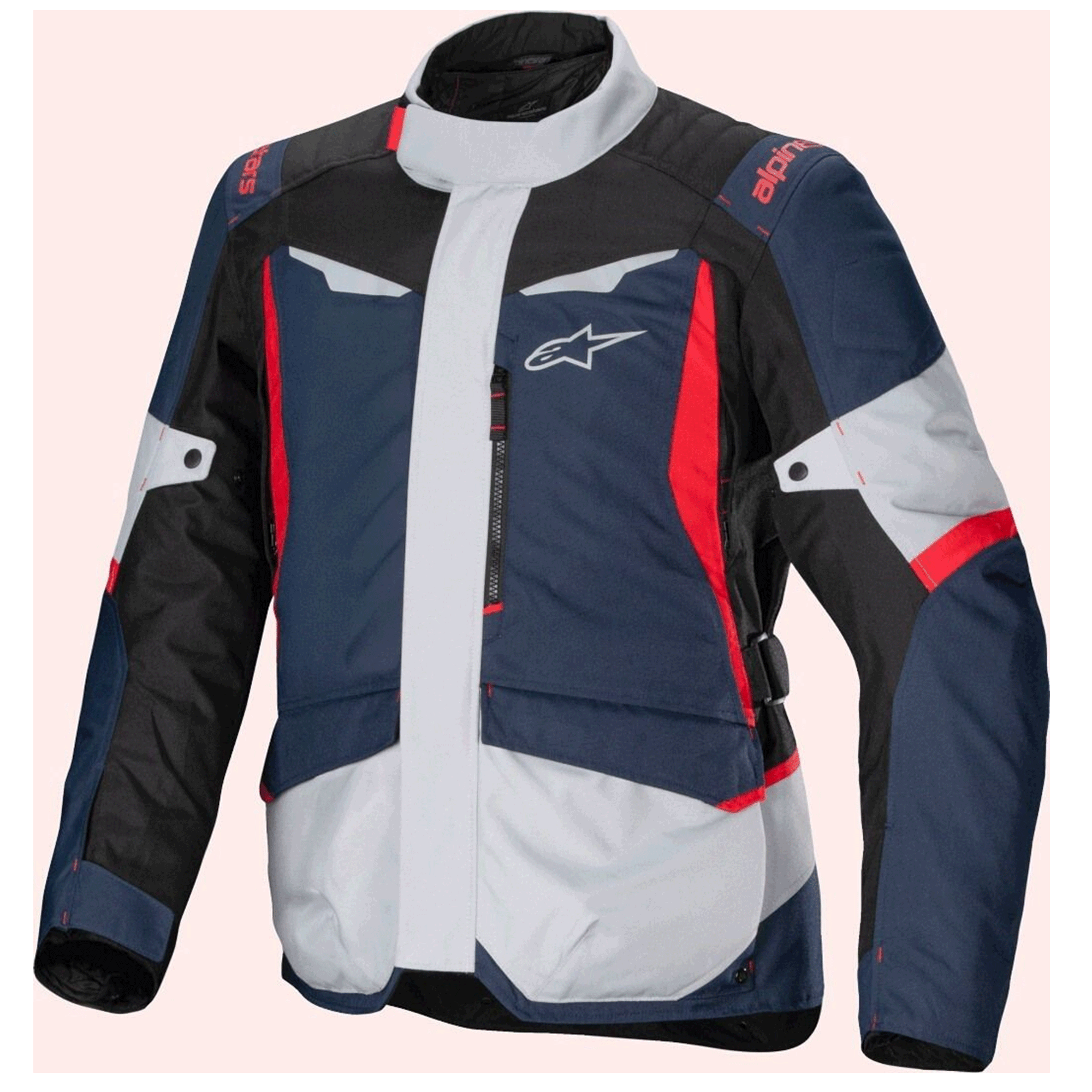 Alpinestars Andes v3 Drystar Waterproof Motorcycle Jacket Ice Gray, Blue & Red Edition