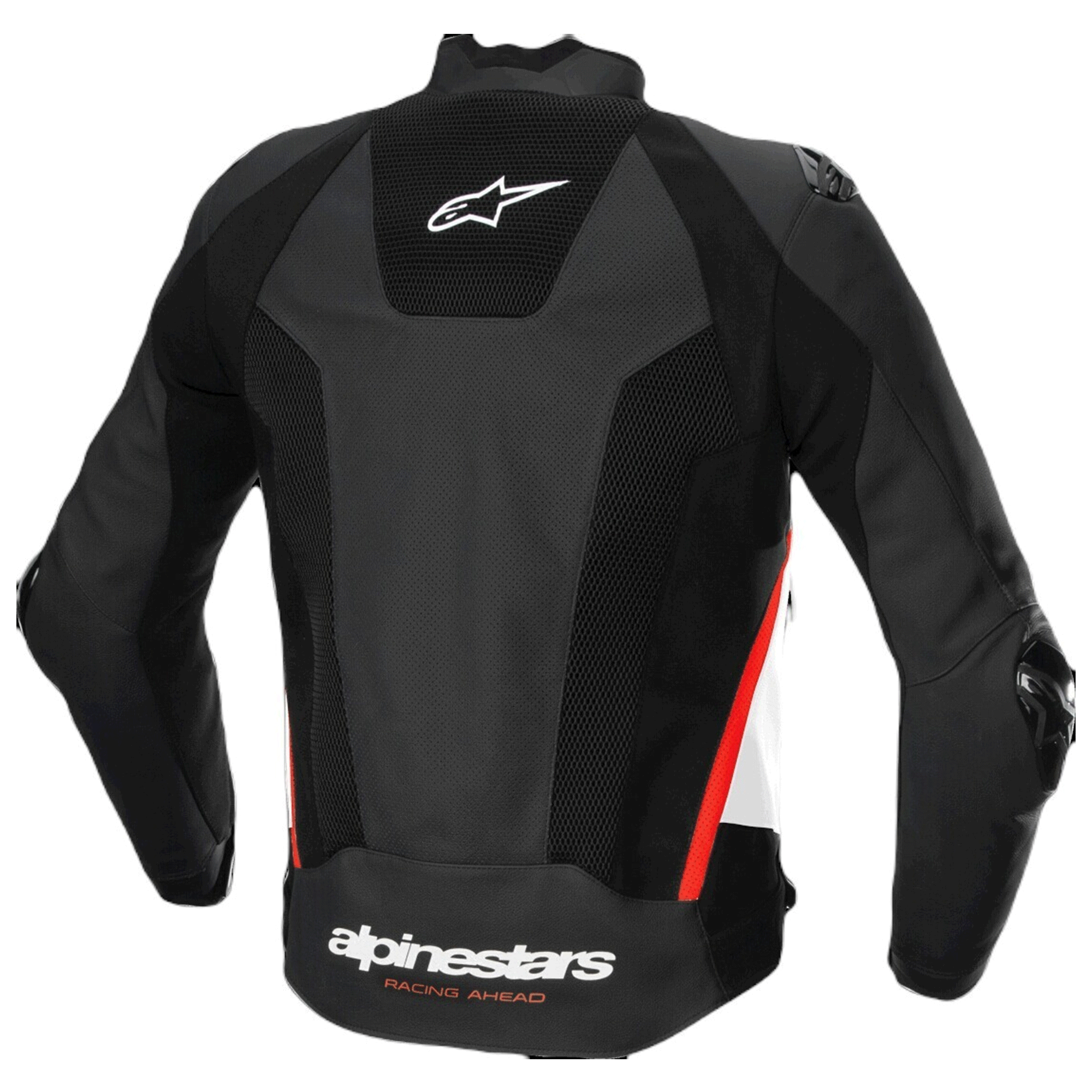 Alpinestars Missile V3 Airflow Premium Leather Motorcycle Jacket / Suit - Black, White & Fluo Red - Image 2
