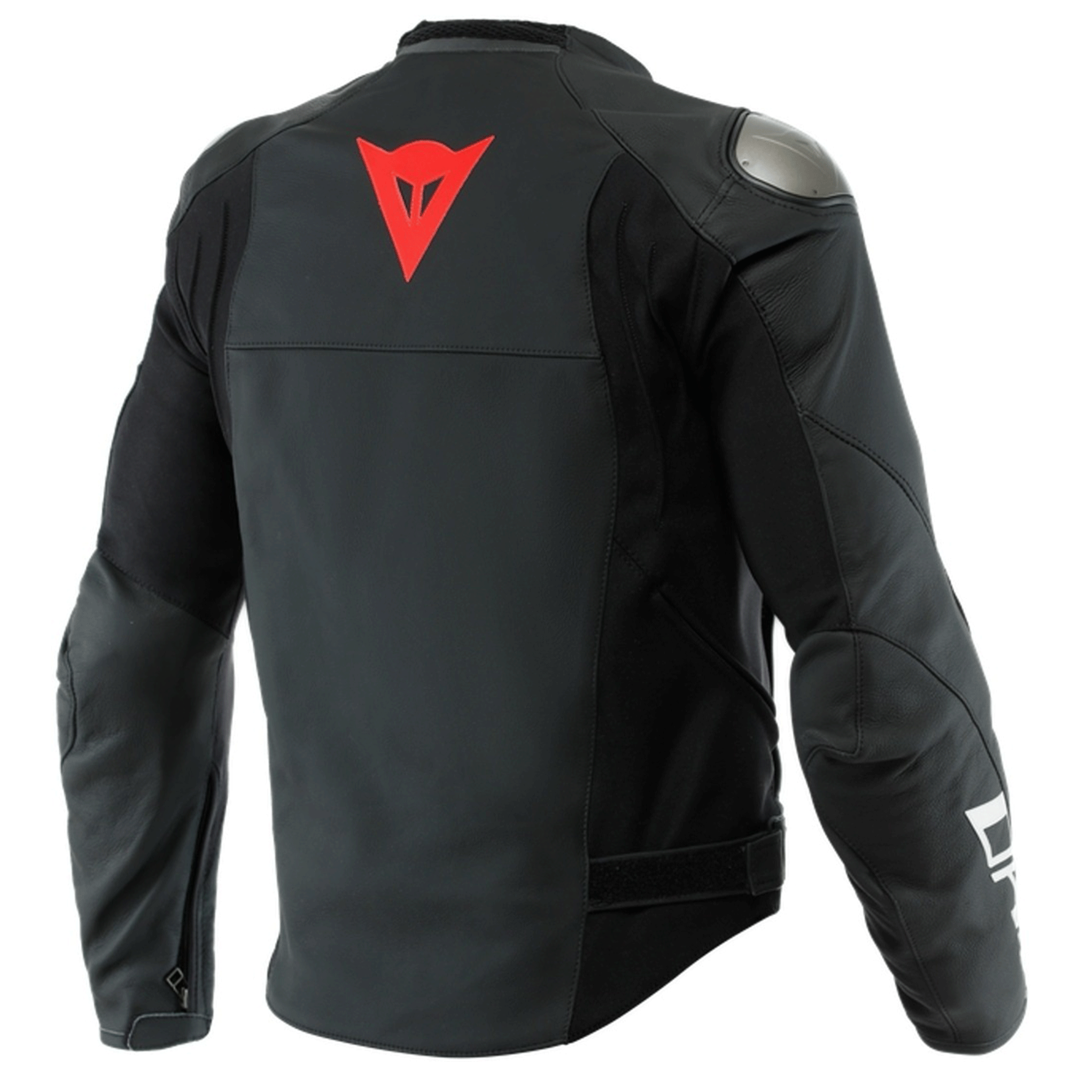 Dainese Racing 3 Leather Motorcycle Jacket Black, White & Red Edition - Image 2