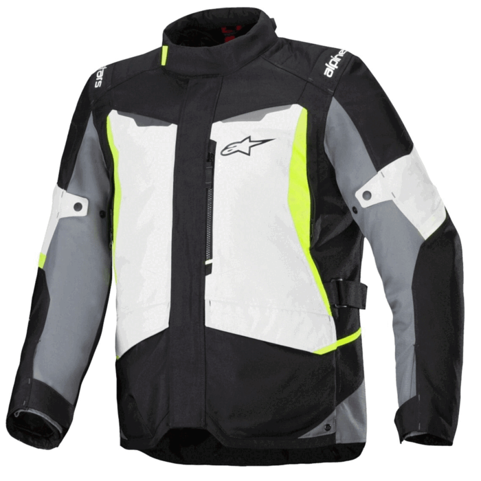 Alpinestars Andes v3 Drystar Waterproof Motorcycle Jacket Ice Gray, Black & High-Viz Yellow Edition