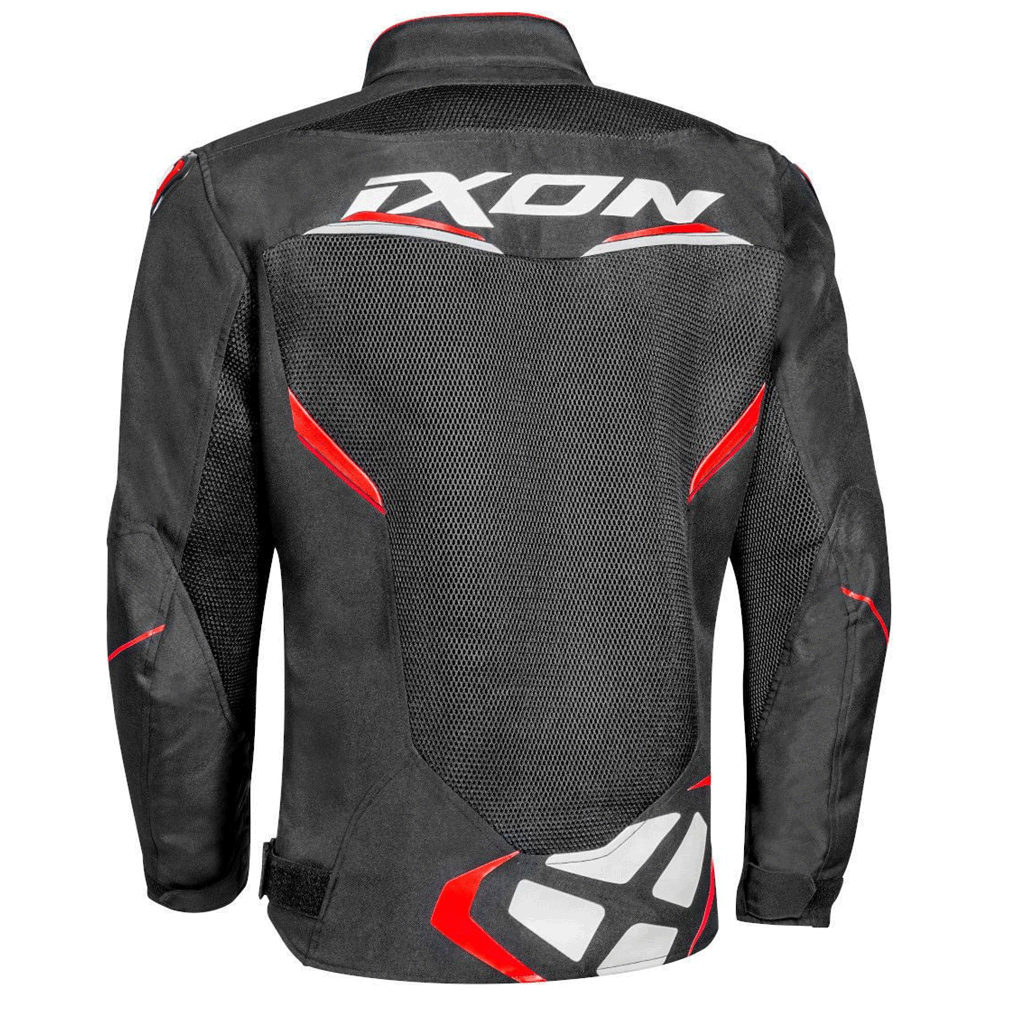 Ixon Gyro Fabric Motorcycle Mesh Jacket Black, White & Red Edition - Image 2
