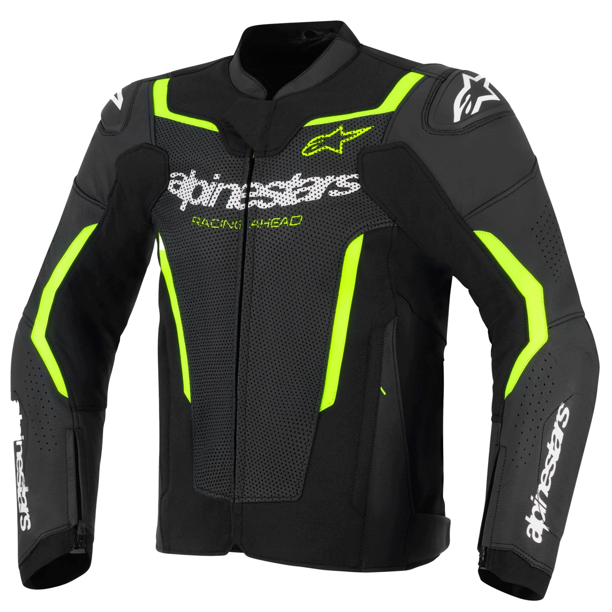 Alpinestars GP Force Racing Ahead Edition Black & Fluorescent Yellow Motorcycle Jacket