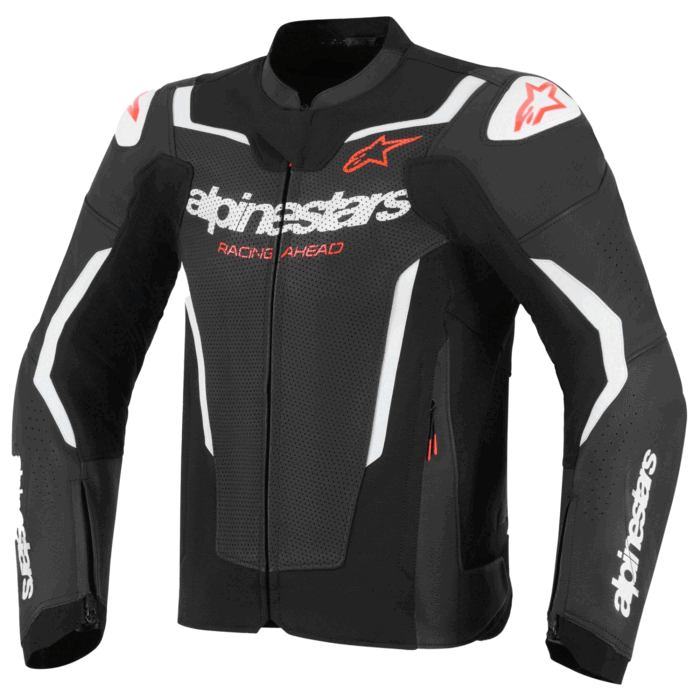 Alpinestars GP Force Racing Ahead Edition Black, White & Red Leather Motorcycle Jacket