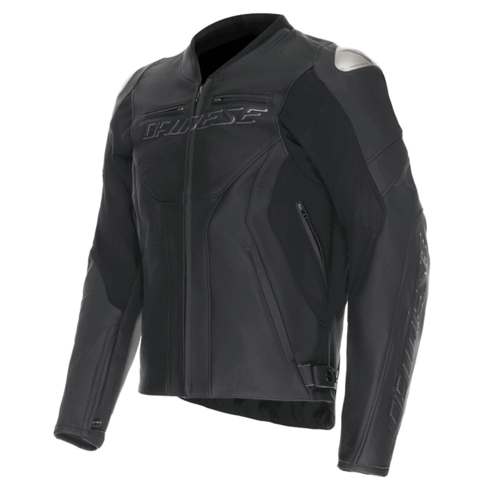 Dainese Racing 4 Leather Motorcycle Jacket Black Matt Stealth Edition