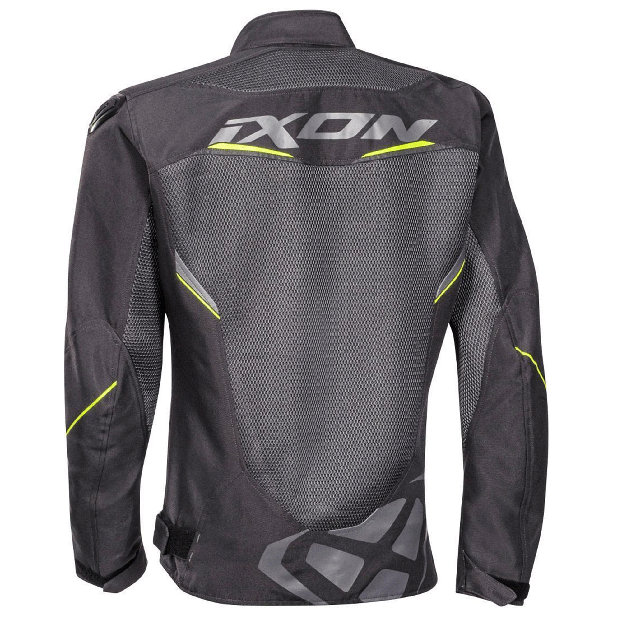 Ixon Gyro Fabric Motorcycle Mesh Jacket Anthracite Gray, Black & Bright Yellow Edition - Image 2