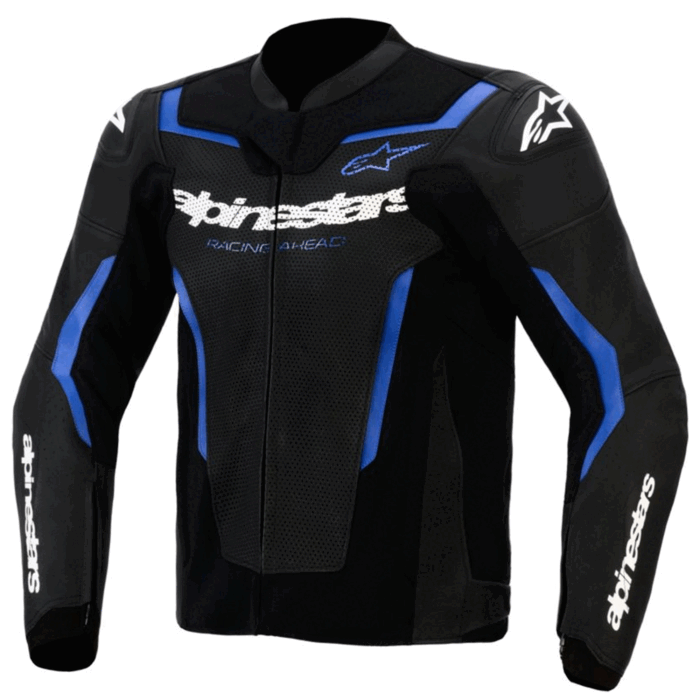 Alpinestars GP Force Racing Ahead Edition Black, White & Blue Leather Motorcycle Jacket