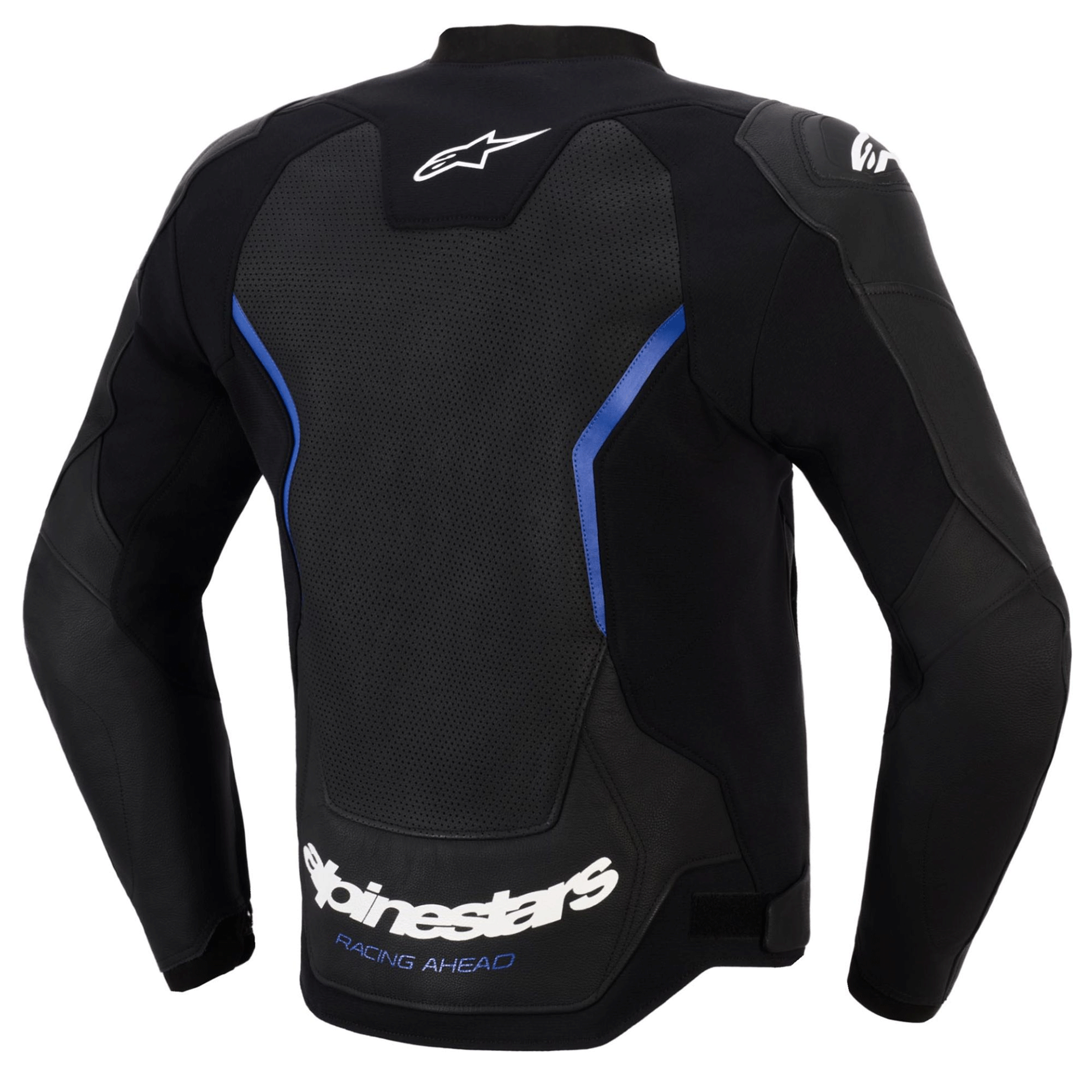 Alpinestars GP Force Racing Ahead Edition Black, White & Blue Leather Motorcycle Jacket - Image 2