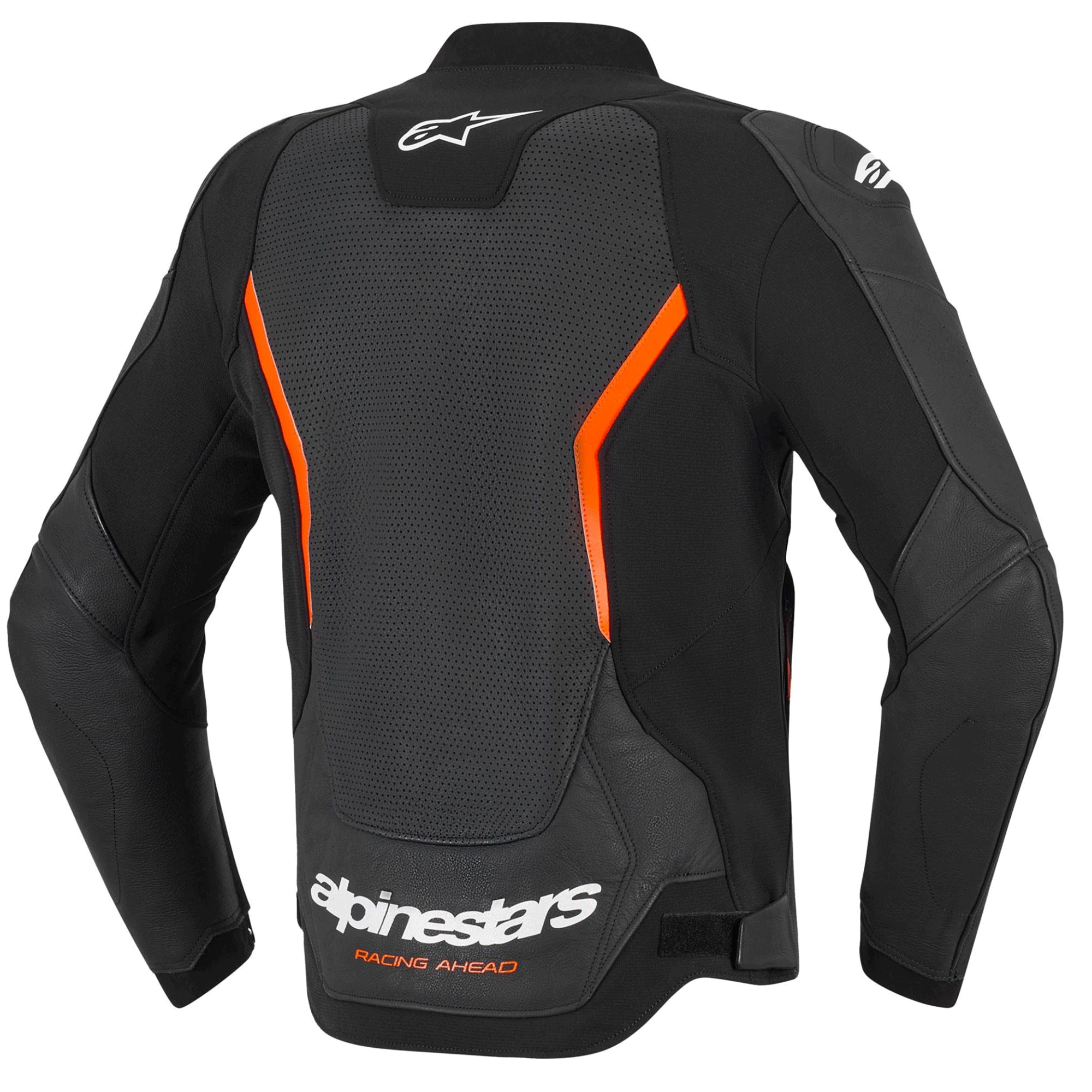 Alpinestars GP Force Racing Ahead Edition Black, White & Orange Leather Motorcycle Jacket - Image 2