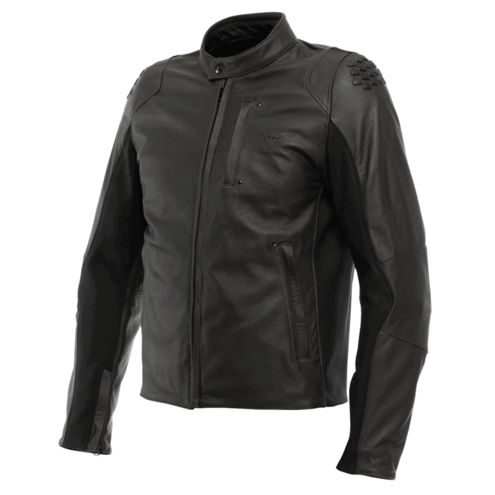 Dainese Mike 3 Leather Motorcycle Jacket Studded Matt Black Edition