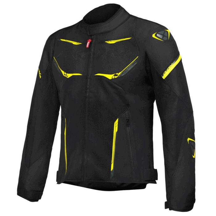 Ixon Striker Air Fabric Motorcycle Jacket Black & Bright Yellow Edition